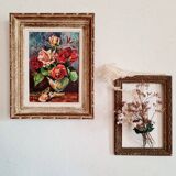 Peinture tableau ancien bouquet