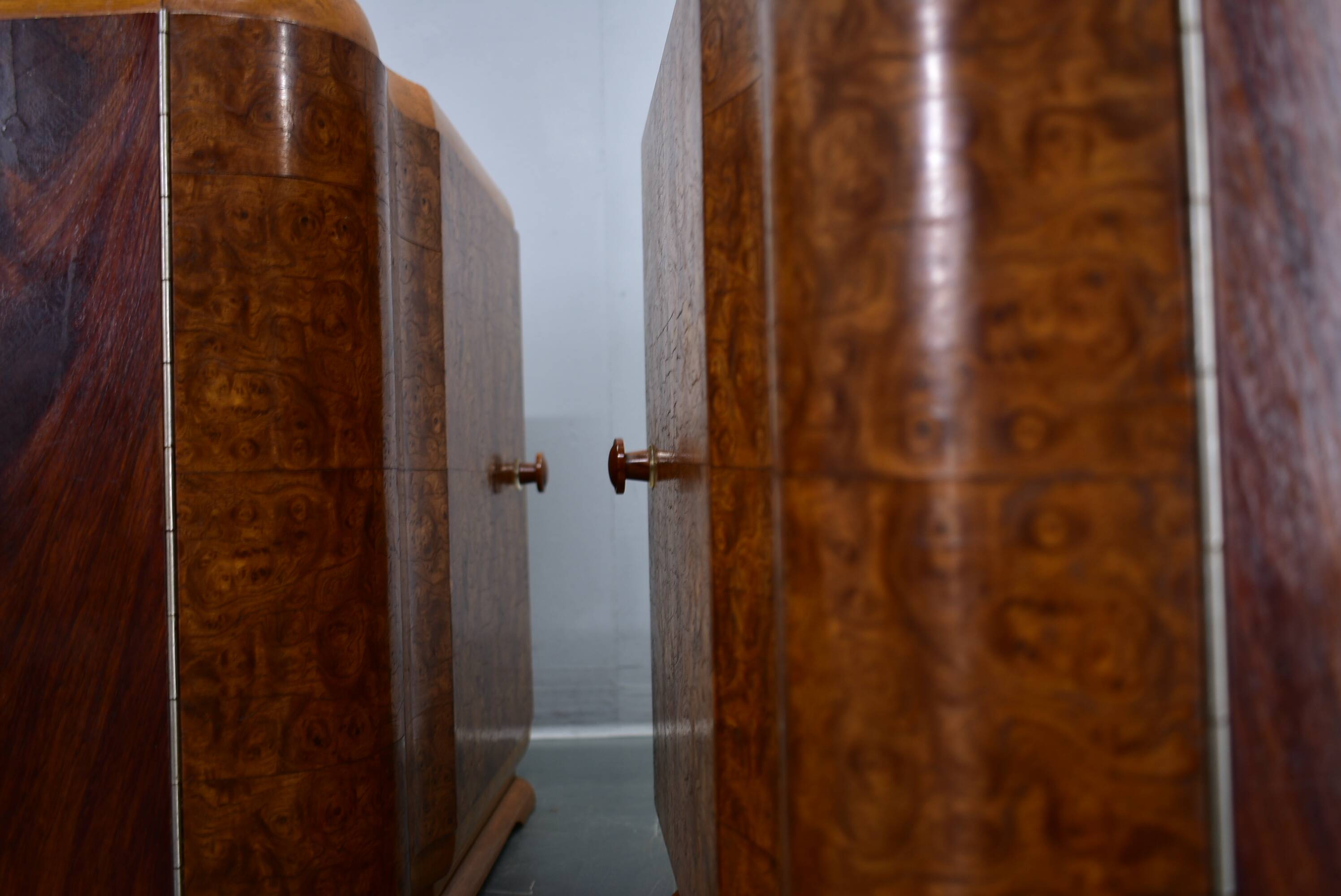 1939s pair of art deco bedside tables, Czechoslovakia