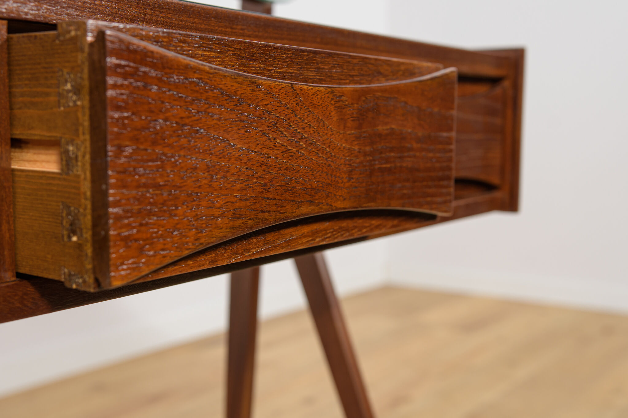 Mid-Century Teak Dressing Table with Mirror by Arne Vodder for Ølholm Møbelfabrik, Denmark, 1960s