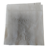 Old linen sheet, fine, embroidered with monogram BB, button closure, 72 x 7.