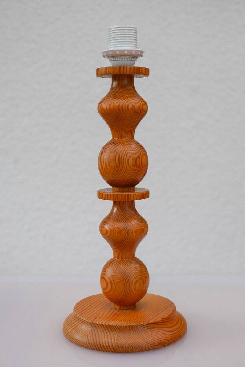 Grande lampe de table vintage en pin de Markslöjd, années 1970.
