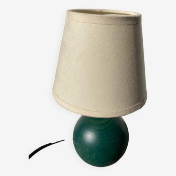 Lampe de chevet bois boule vert