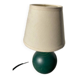 Green ball wood bedside lamp