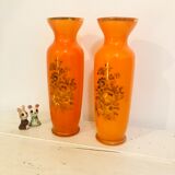 Pair of orange vases