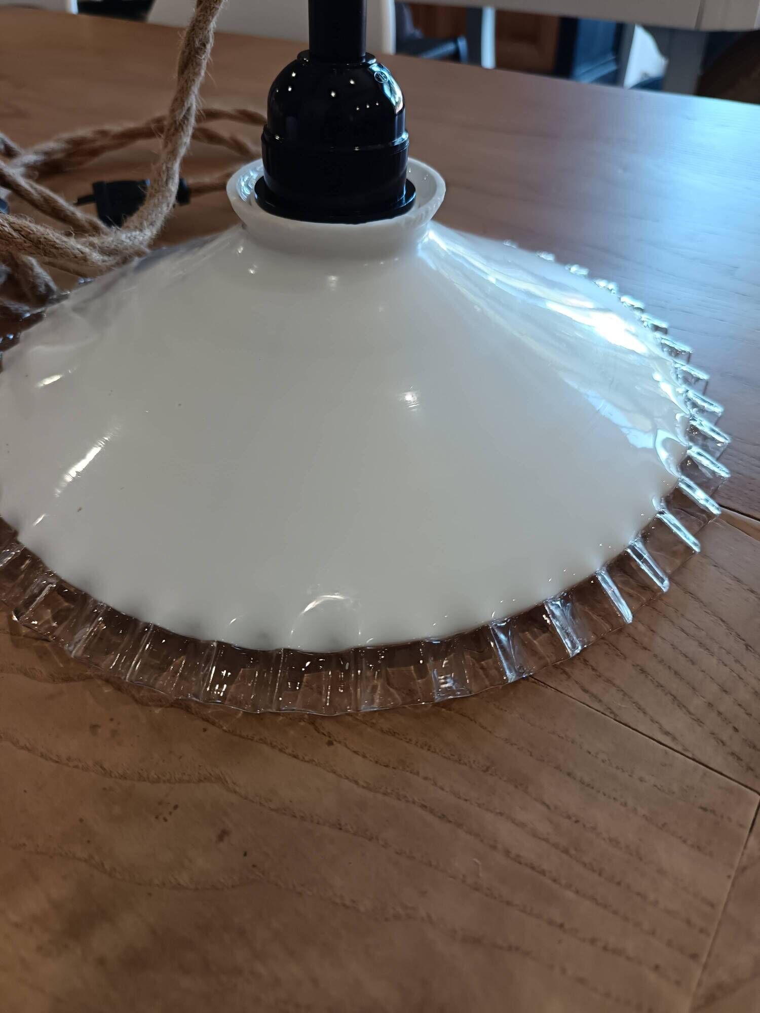 Lampe baladeuse vintage en verre Blanc