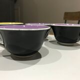 Lot of 4 cups Digoin Sarreguemines vintage