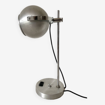 Lampe eye ball space age métal brossé années 70