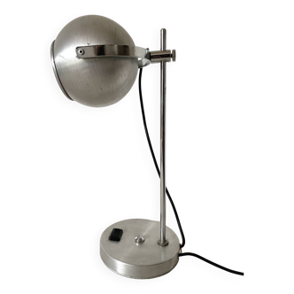 Eye ball lamp space age brushed metal 70s