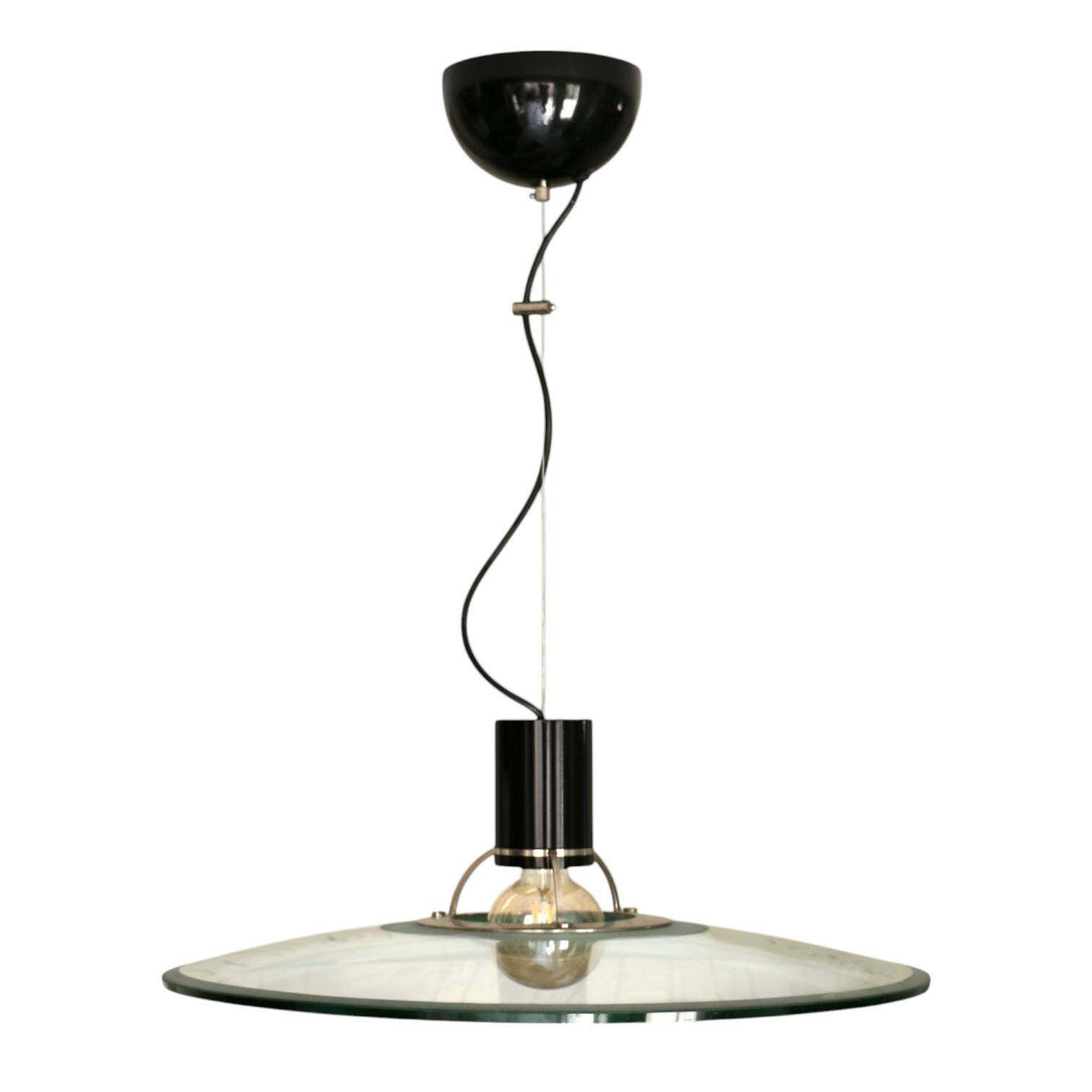 A glass pendant light, Italy 1970s