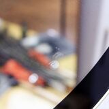 Black and gold 60s round mirror