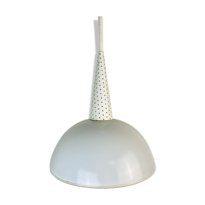 suspension métal perforé et verre holophane