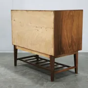 1960s Danish Modern Beech Wood Bar Cabinet with Tambour Door