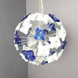 Vintage hammered glass sputnik chandelier, 1970s