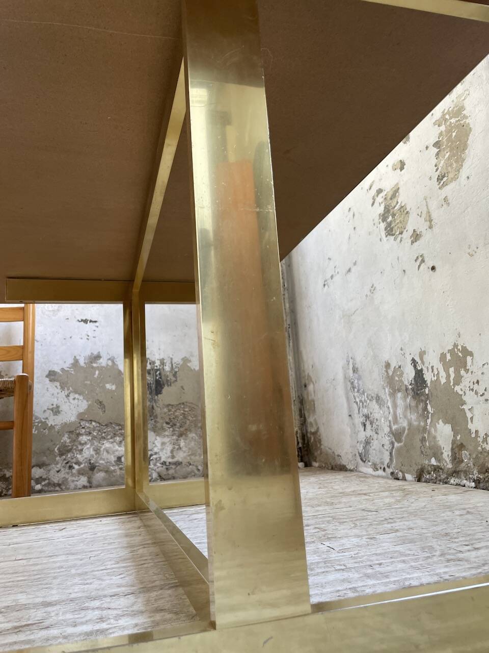 Brass table 1970 Italian lacquer