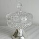 Antique sugar bowl in glass and lightweight metal