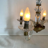 Suspension verre et laiton vintage 1950
