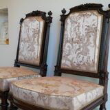 2 chauffeuses en palissandre d'époque Napoléon III