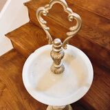 Onix and brass pedestal ashtray
