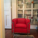 LC2 armchair Le Corbusier, Jeanneret, Perriand - Red leather - signed