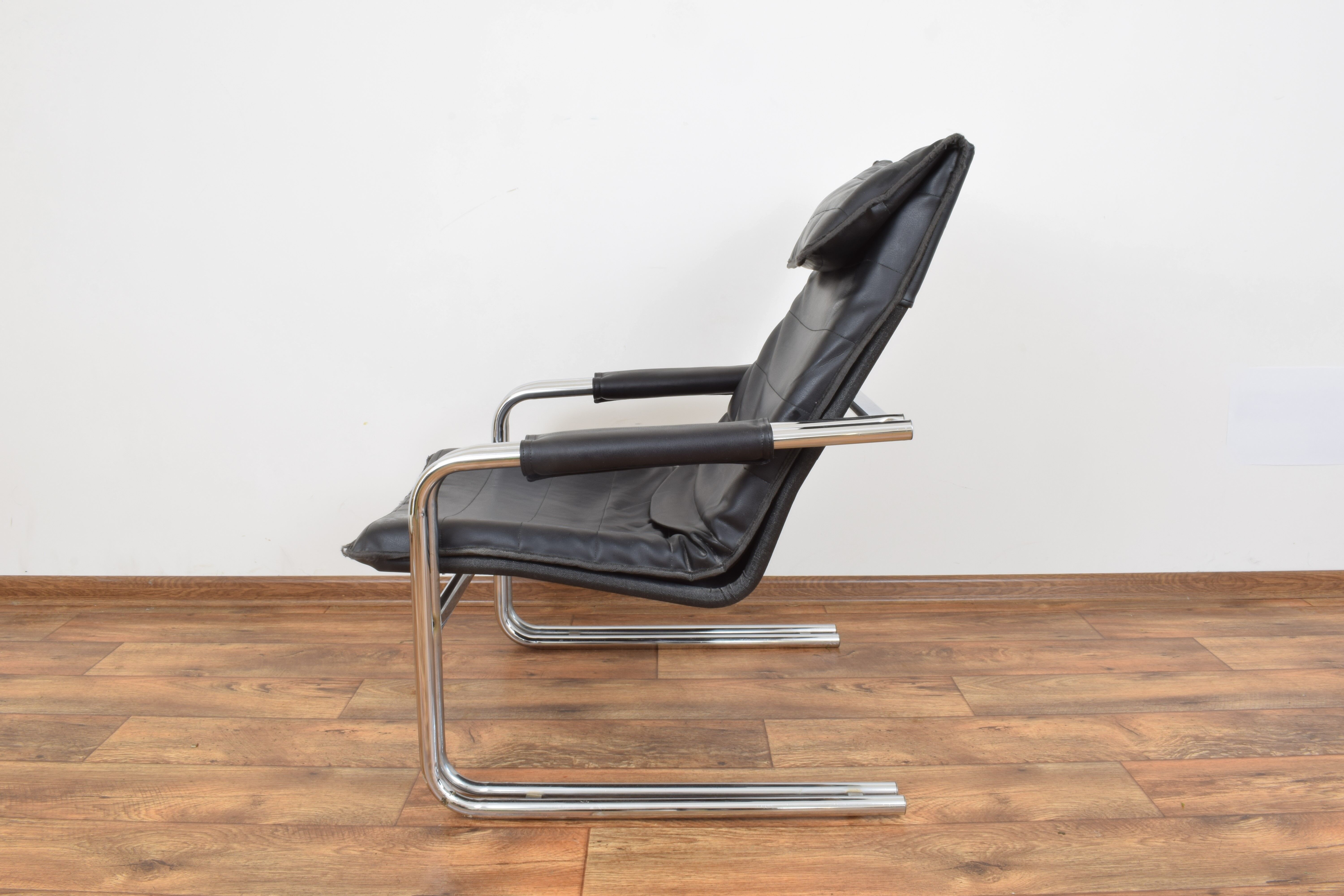 German leather lounge chair, 1970s