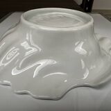 Vintage shell-shaped white earthenware dish d 27 cm / h 7 cm