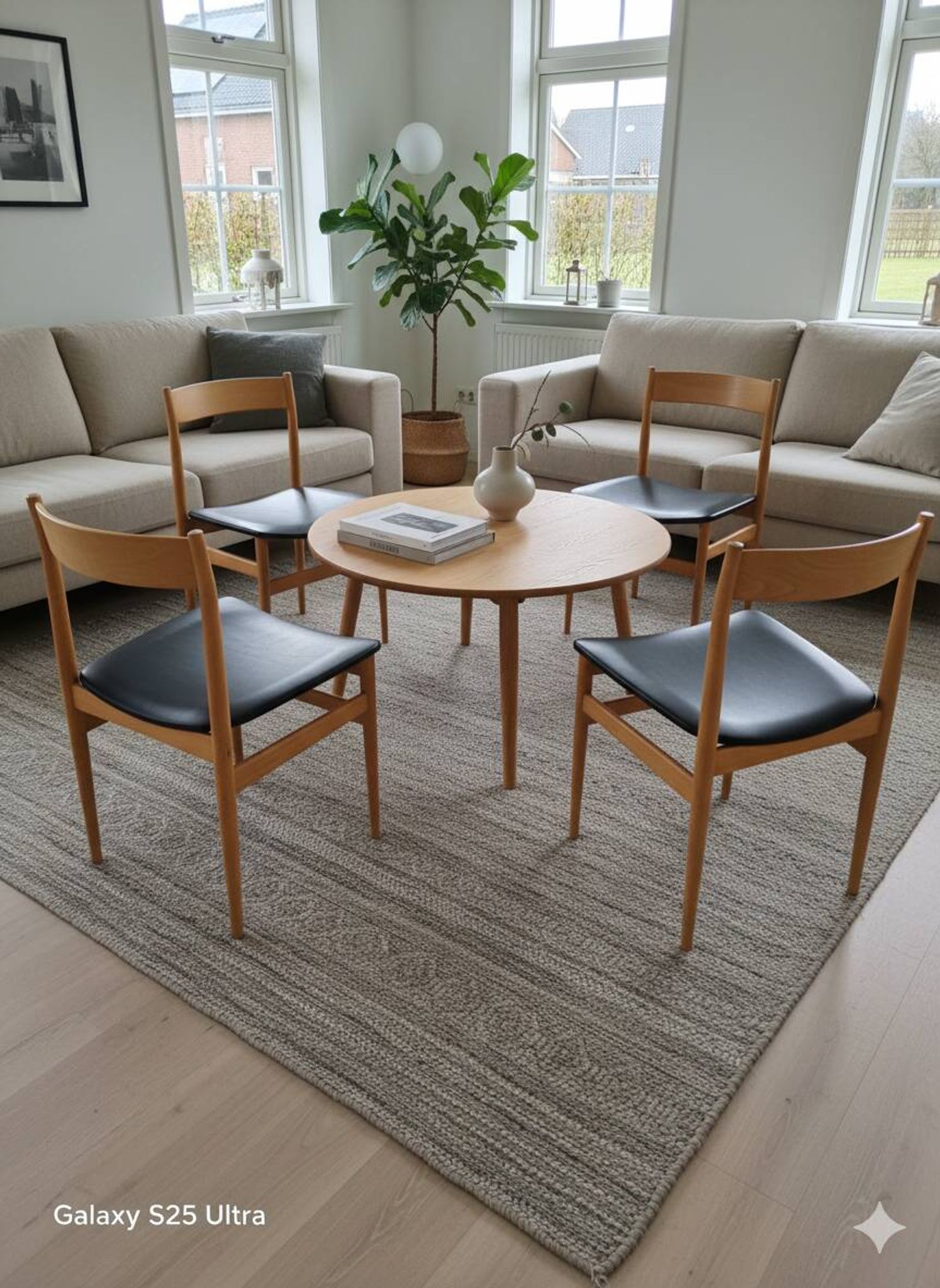 4 chaises scandinave en hêtre des années 60
