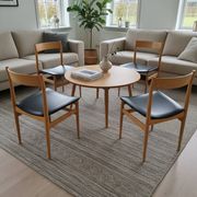 4 chaises scandinave en hêtre des années 60
