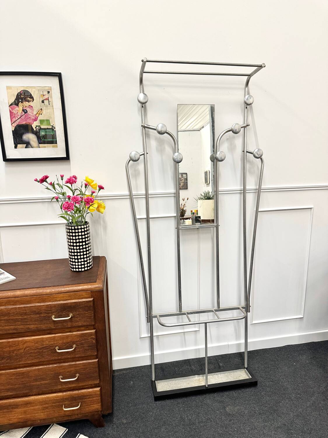 Vintage aluminum entrance locker