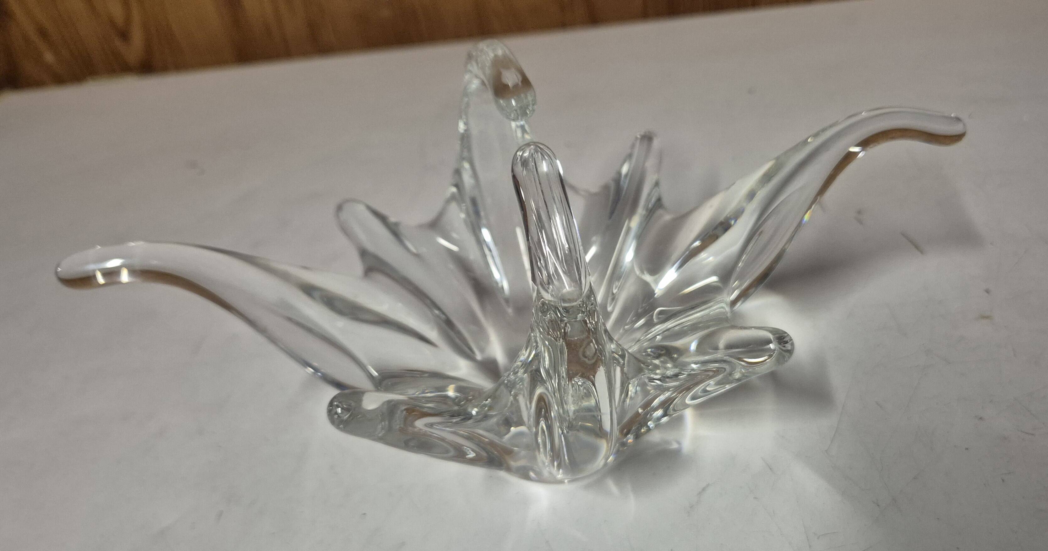 Clear blown crystal centerpiece, Vannes Crystal style, 26cm