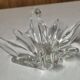 Centre de table en cristal soufflé transparent style Cristal de Vannes 26cm
