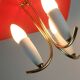 1950s mid century 3-light pendant brass metal plastic stilnovo era