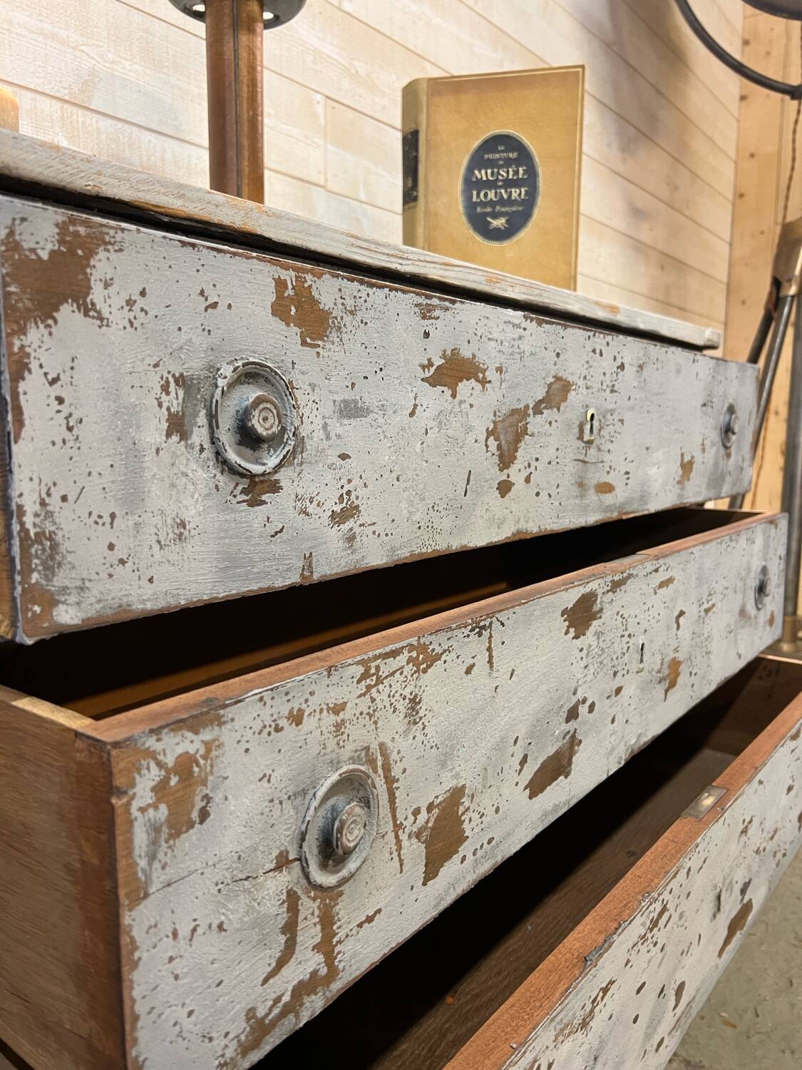 Directoire patinated chest of drawers