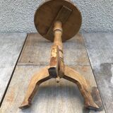 Old vintage wood tripode table