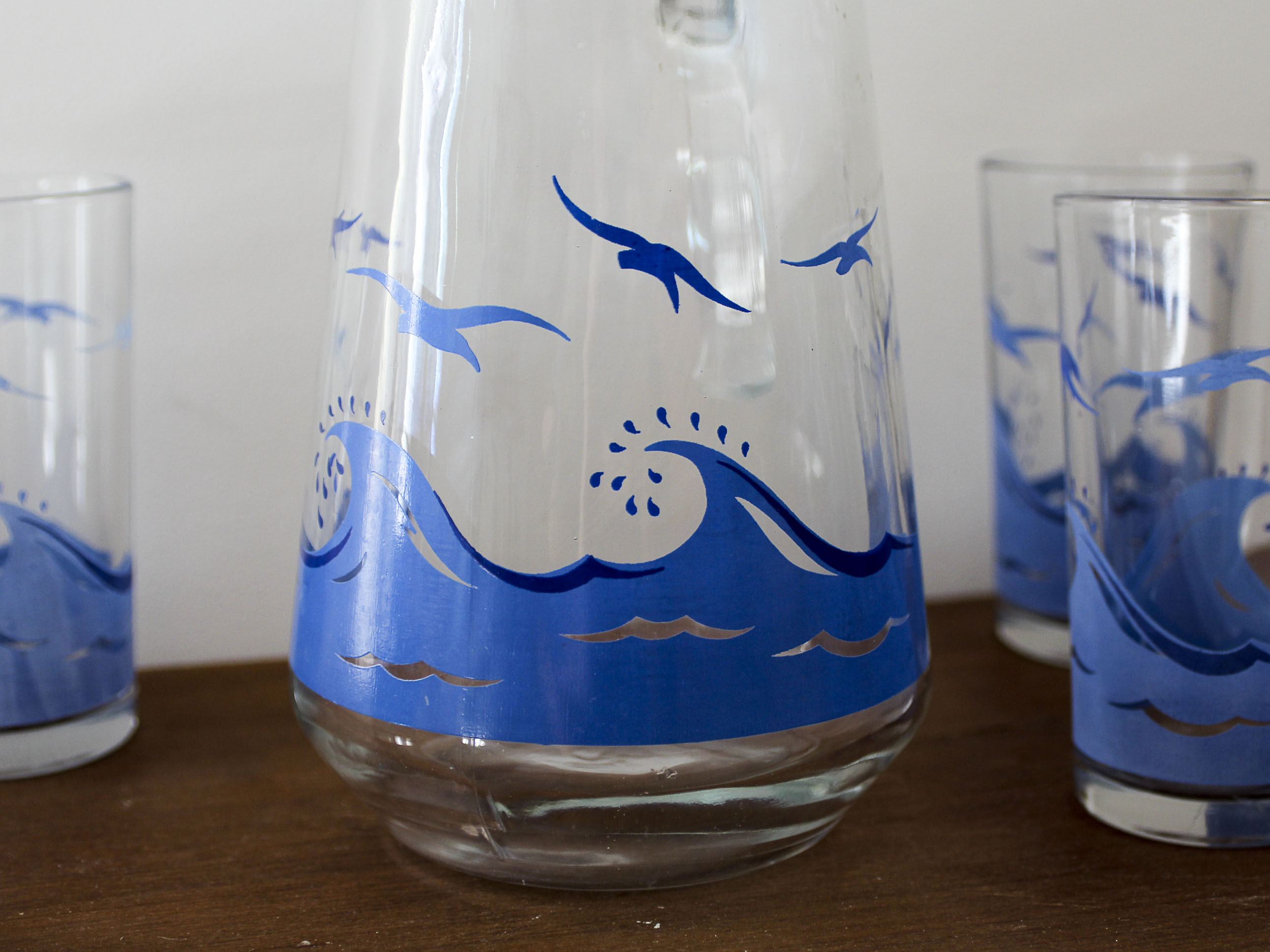 Vintage orangeade lemonade glass service