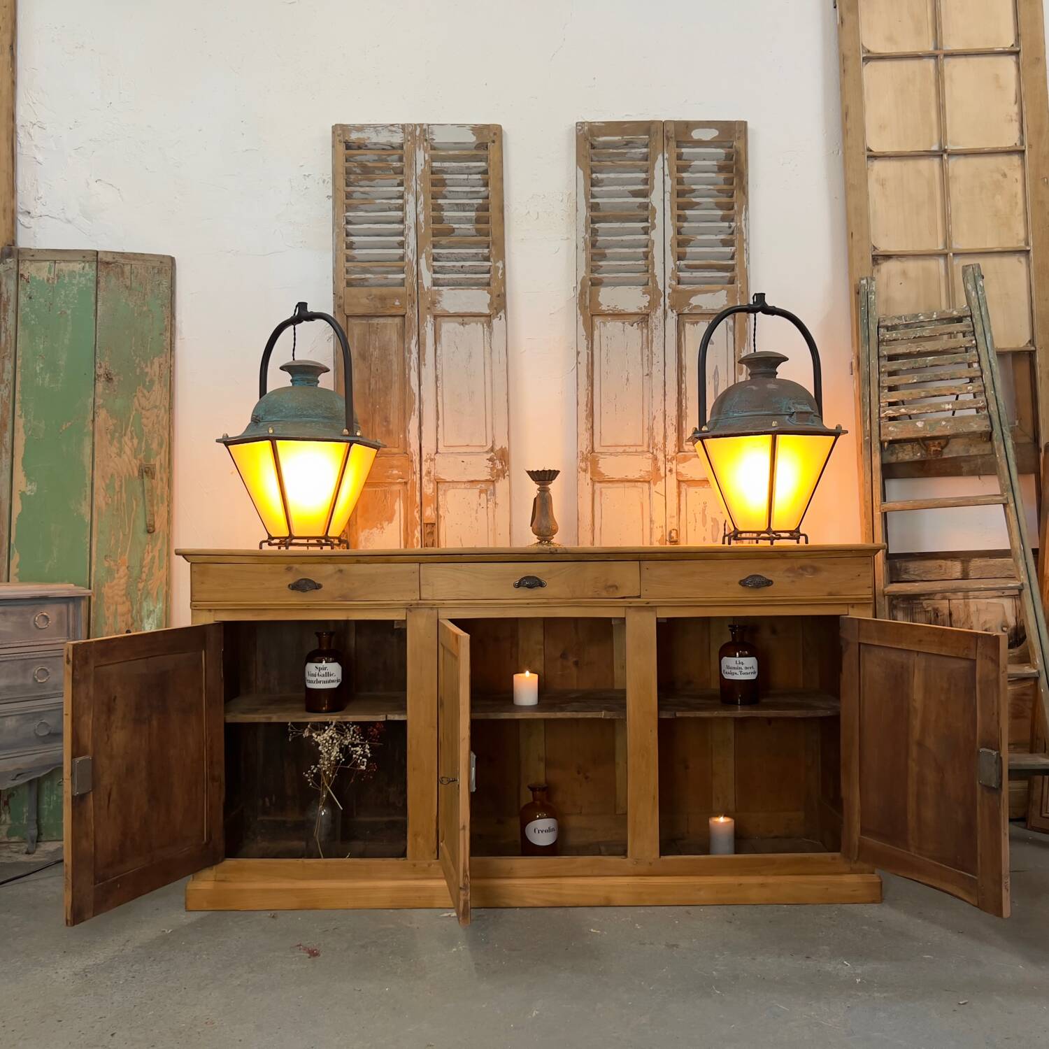 Raw wood commercial sideboard