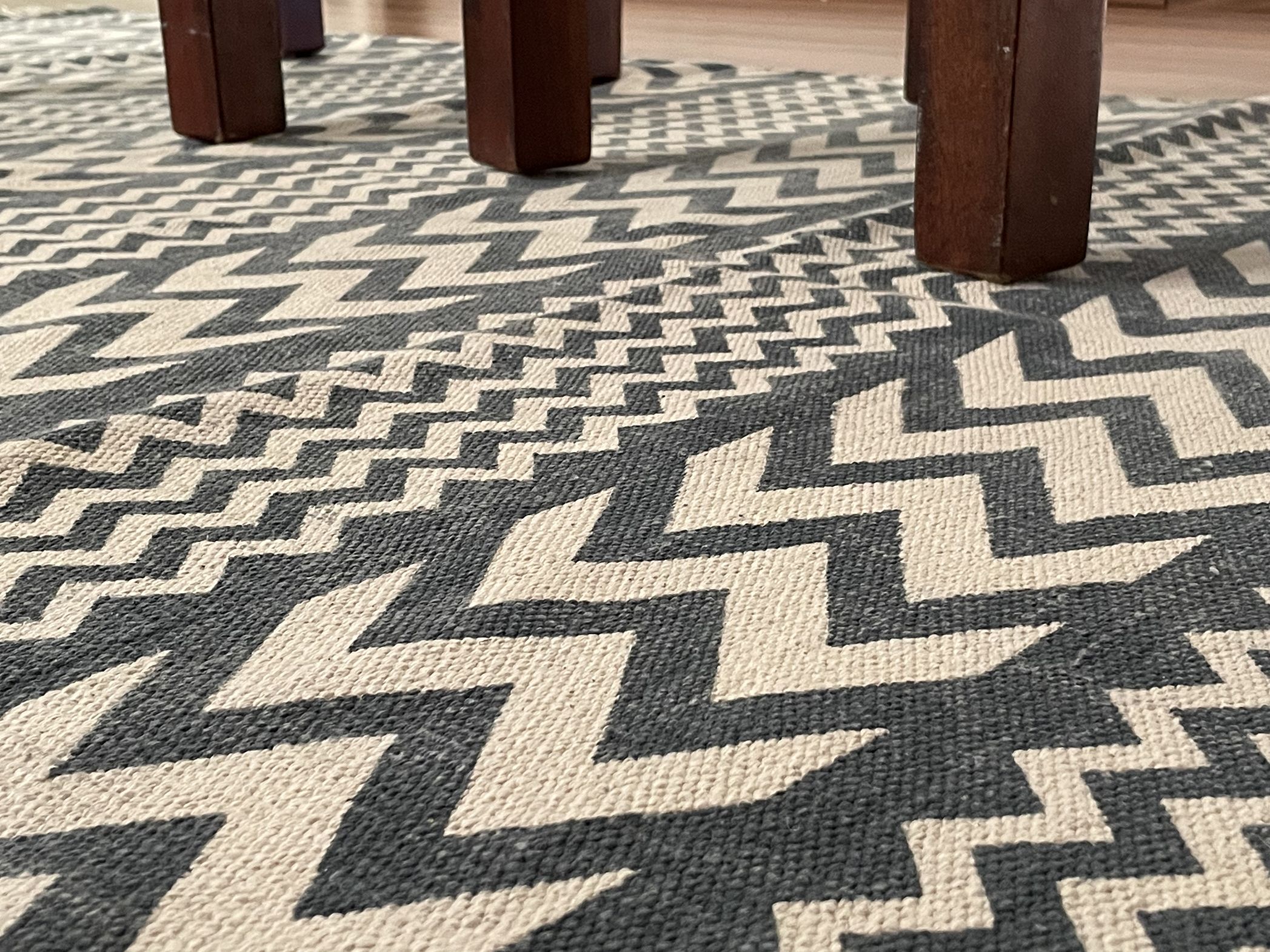 Cotton hand weaved hand block printed picnic rug