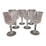7 crystal wine glasses from Arques, Germain model.