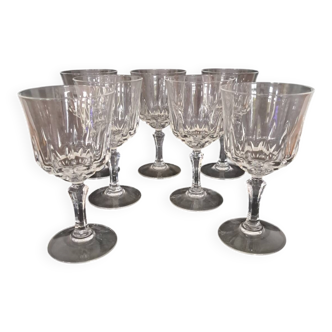 7 crystal wine glasses from Arques, Germain model.