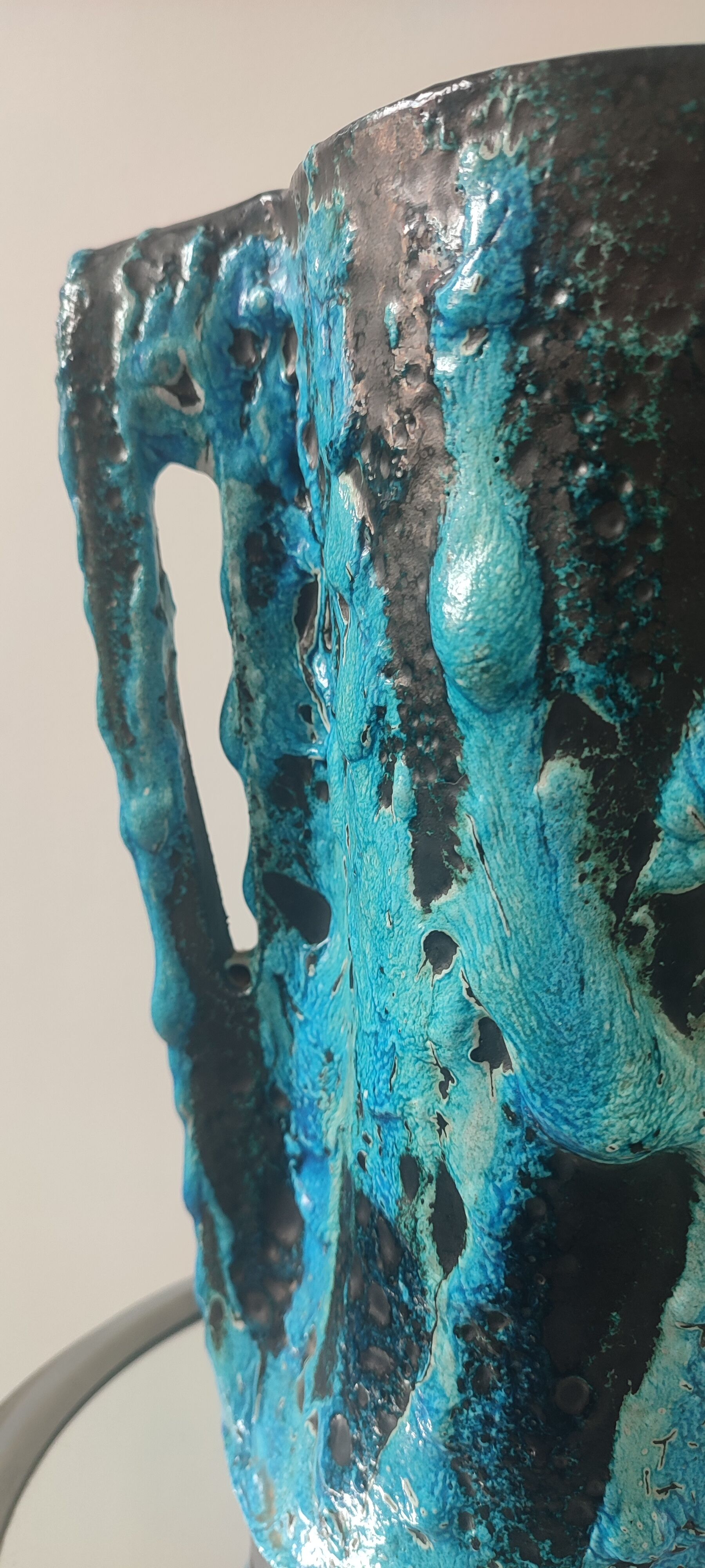 Large Vase Jug Enamels of the Glaciers Cyclops Charles Cart.