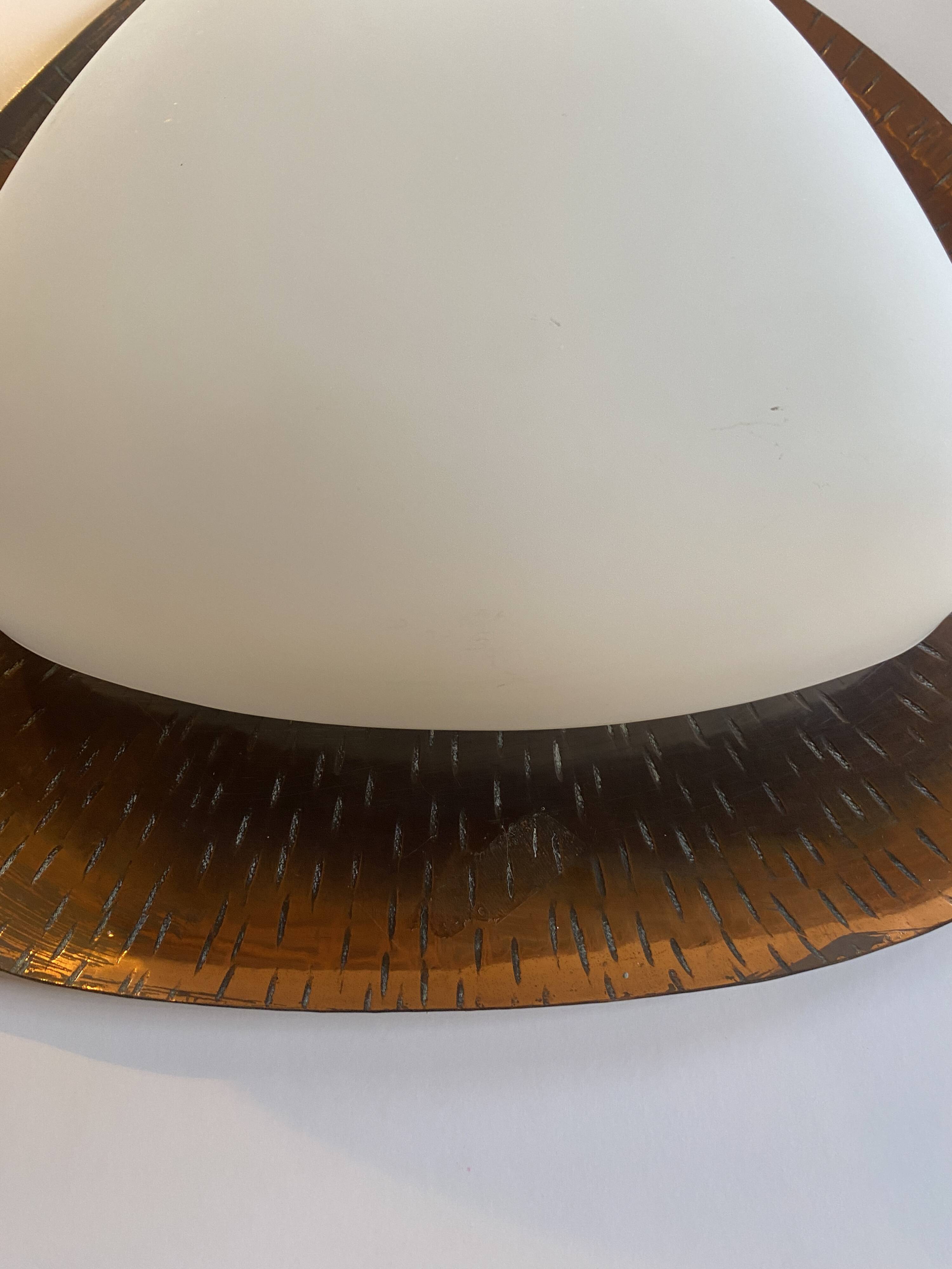 Goffredo Reggiani Triangular Applique RN in copper and opal glass