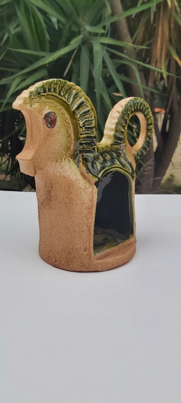 Photophore forme cheval céramique