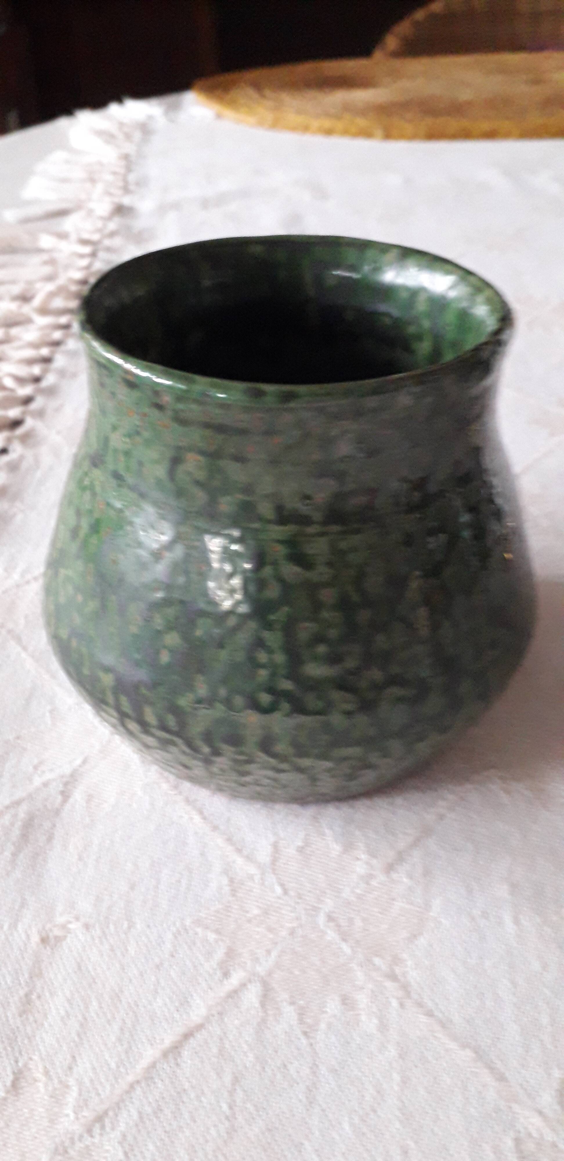 Vintage glazed terracotta vase