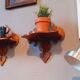 Pair of shelves late nineteenth century in solid walnut style Gothic