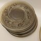 Dessert service 12 plates and vintage space age smoked glass dish