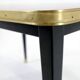 Dining Table, High Gloss Laminate, Brass, Tapered Legs, Navy Blue - XL