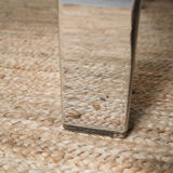Chrome coffee table with its bisauté glass