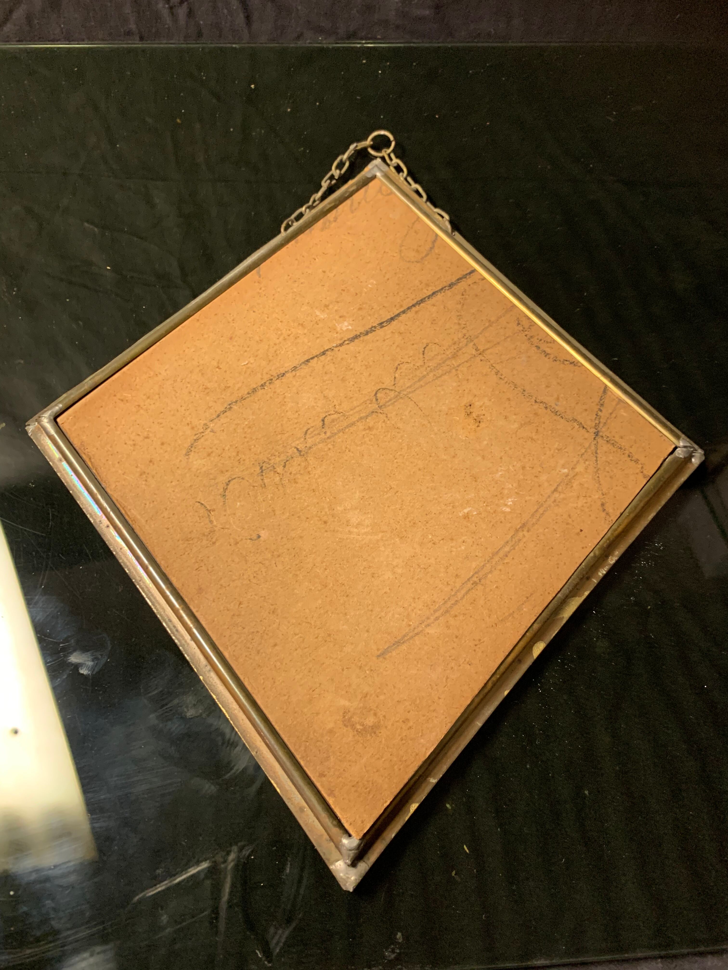 Miroir de barbier en losange 31x26cm