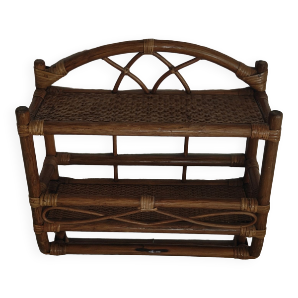Étagère vintage rotin