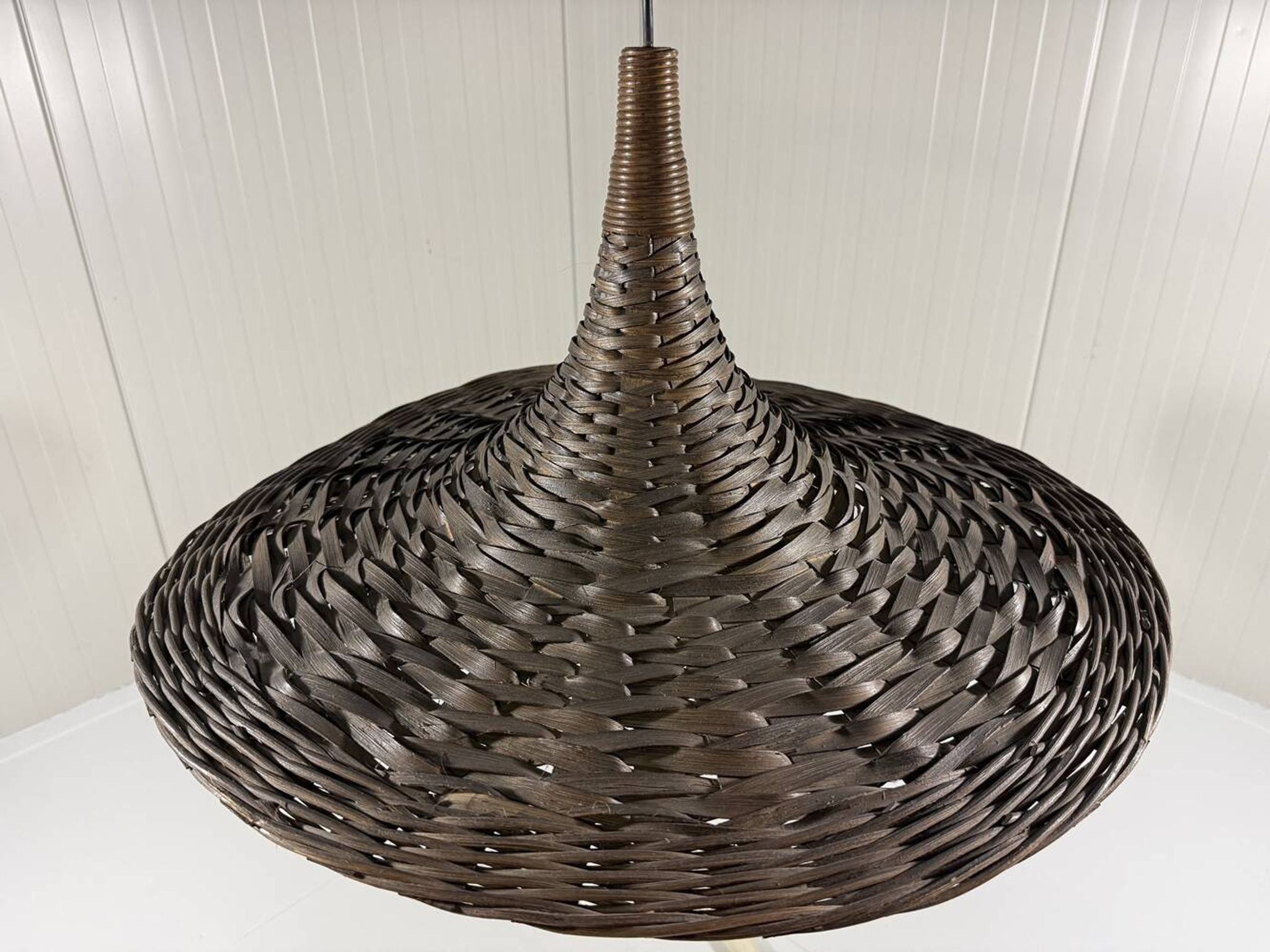 XXL rattan wicker hanging lamp 1960’s