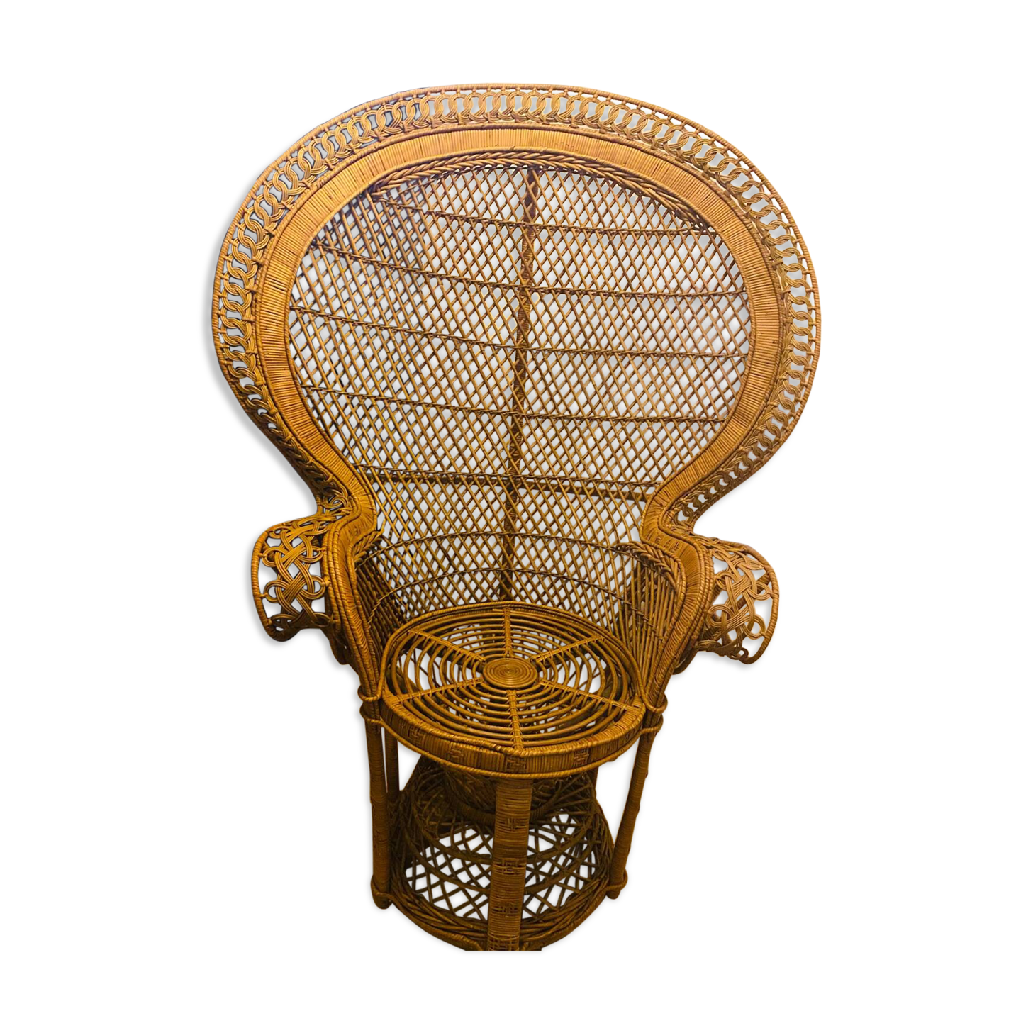Emmanuel armchair in woven bamboo rattan